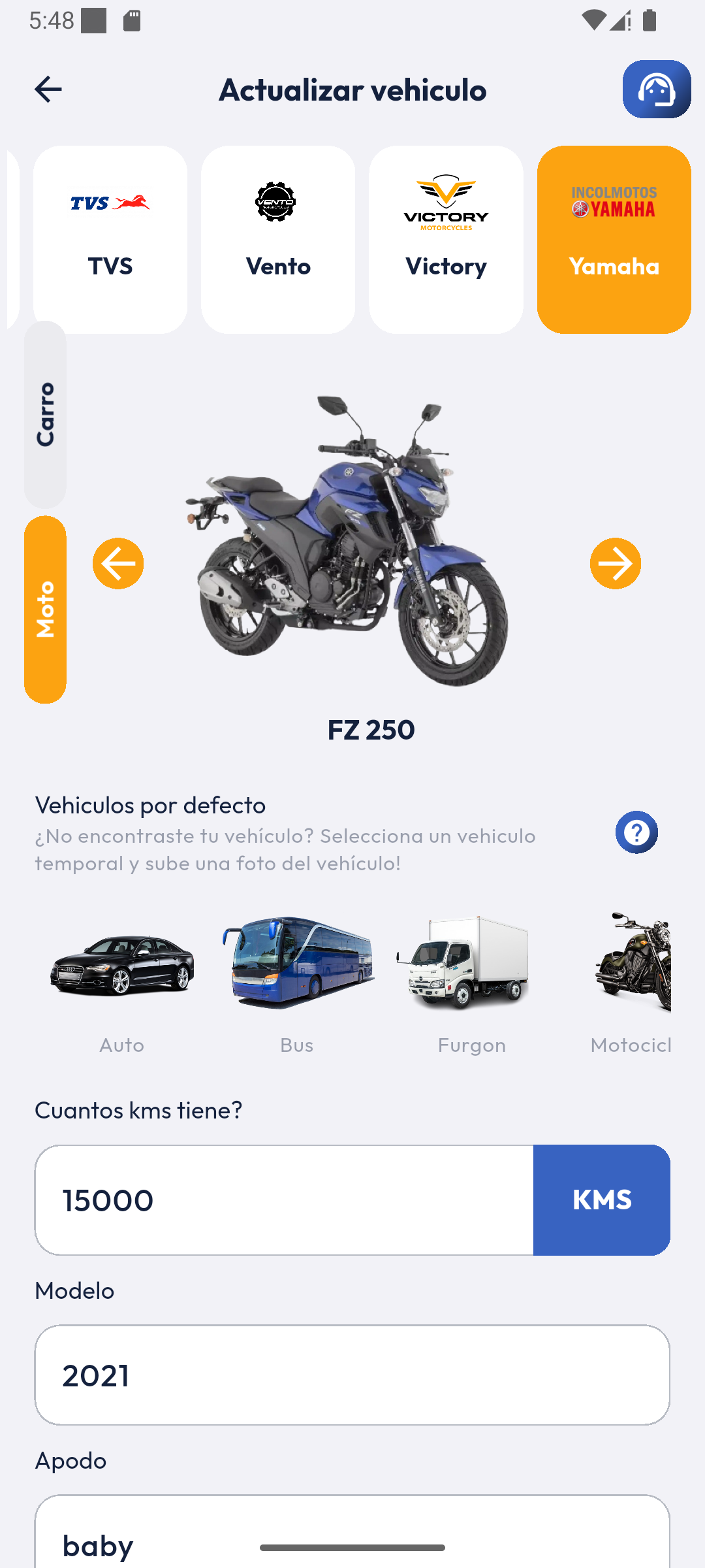 Demo de Tucamo App - Pantalla 3